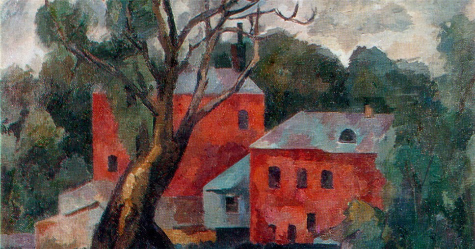 Фото: фрагмент картины Роберта Фалька "Красные дома", 1921
